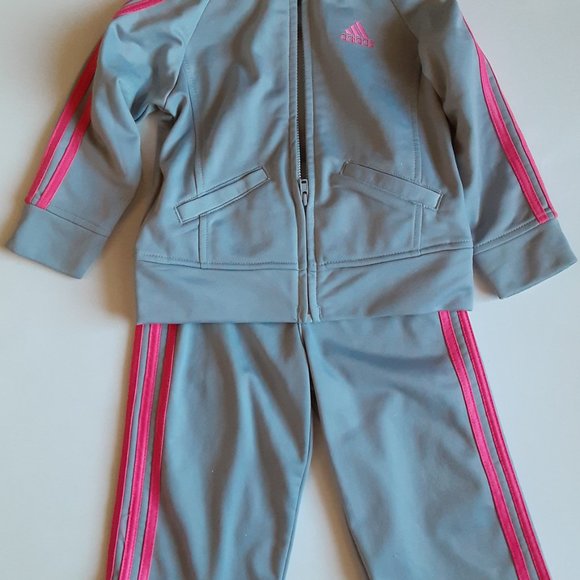 ADIDAS - GIRLS' GRAY JOGGING SUIT - Picture 4 of 4